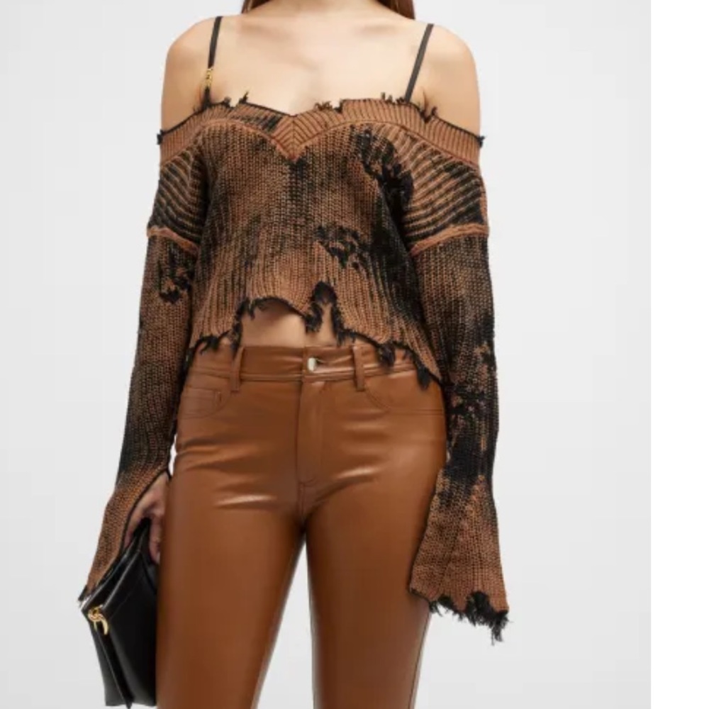 SeRoya distressed V neck sweater
